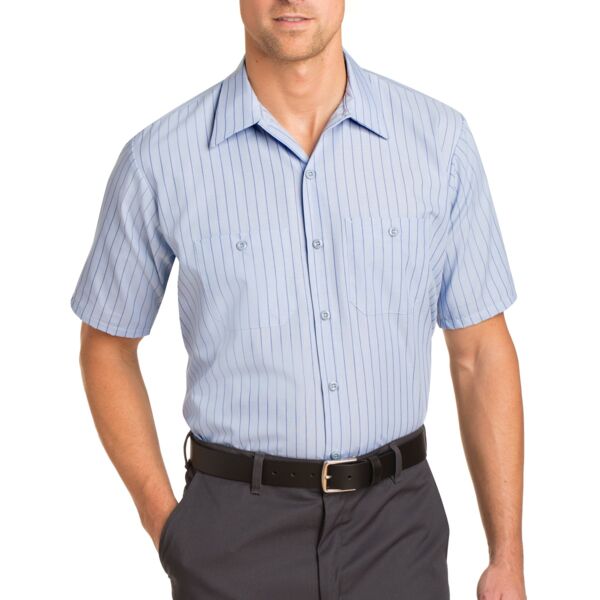 Red Kap Short Sleeve Striped Industrial Work Shirt CS20 Short Sleeve Striped Industrial Work Shirt Thumbnail