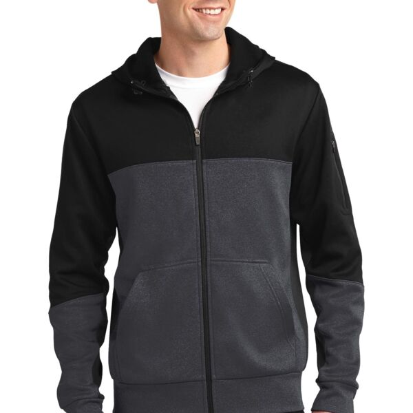 Sport Tek Tech Fleece Colorblock Full Zip Hooded Jacket ST245 Tech Fleece Colorblock Full Zip Hooded Jacket Thumbnail